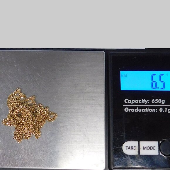 Classic Everyday 10K Gold Chain, Solid Gold Long Necklace, Unisex Everyday Chain - Picture 6 of 6